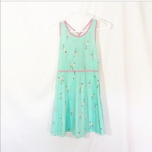 MINT GREEN & PINK FLAMINGO DRESS